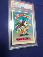 PSA 6 EX-MT 1985 OS1 EVIL EDDIE 1b GLOSSY GARBAGE PAIL KIDS STICKER CARD