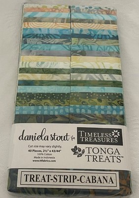 OOP! Timeless Treasures Tonga Treats CABANA 2.5'' x 43/44'' Batik 40 pc Jelly Roll