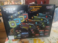 Squad Hero Battle Action Laser Tag 2.0 Set of 4 Rechargeable Brand New Read