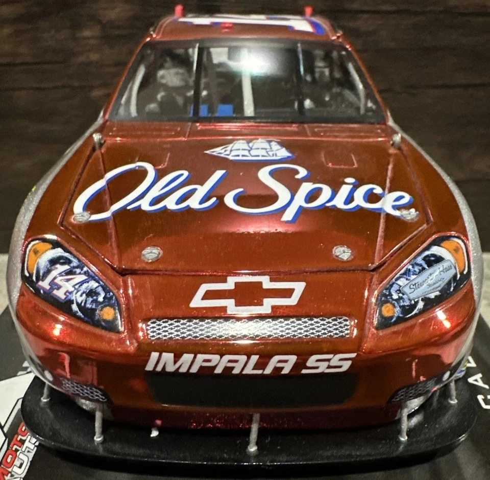 Tony Stewart Old Spice 2009 color cromo puerta Din #00014 cuna 1/24 acción Nascar Foto 3 de 4