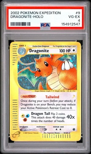 2002 Pokemon Dragonite Holo Expedition #9/165 PSA 4