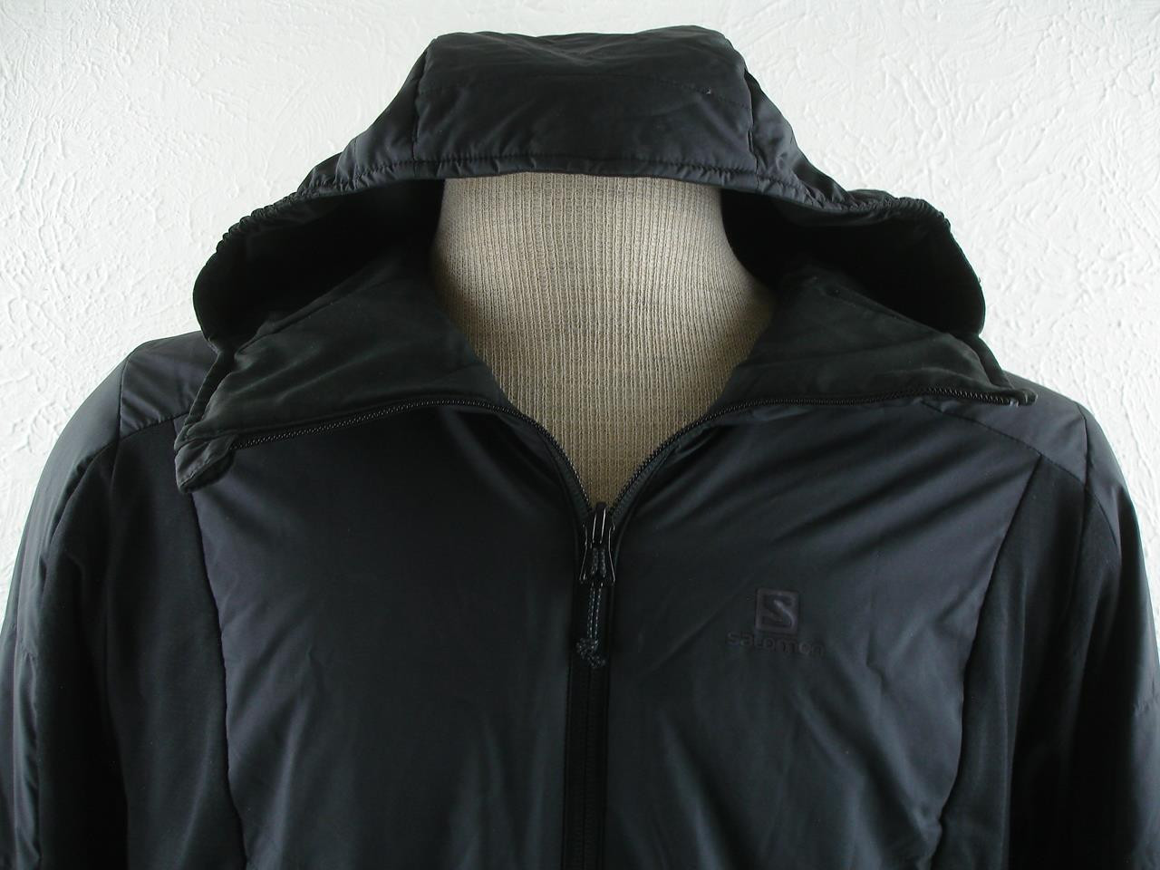 Giacca uomo XL Salomon Drifter Loft reversibile con cappuccio nera isolata Primaloft