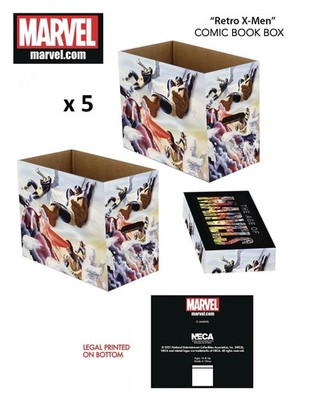 Marvel Comics Retro X-men Short Comic Storage Box- 5 Pack Bundle CASE FREE SHIP