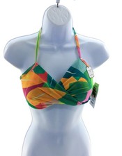 Time and Tru Womens Swimwear Multi Color Swim Top Small