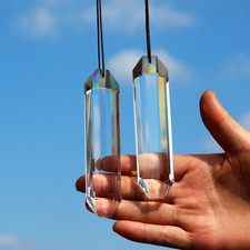 2PCS 5" Large Crystal Sun Catcher Prisms, Hanging Suncatchers with Glass Prism,