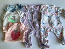 Carter  s Newborn One Piece Body Suits Girls Lot Of 5