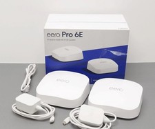 eero PRO 6E S010211 AX5400 Tri-Band Mesh Wi-Fi System 2-Pack - NO ORIGINAL BOX