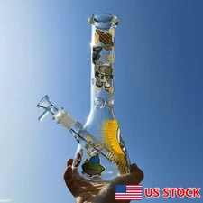 10 inch Glow in the Dark Astronaut Glass Hookah Water Pipe Smoking Bong+Bowl Hot