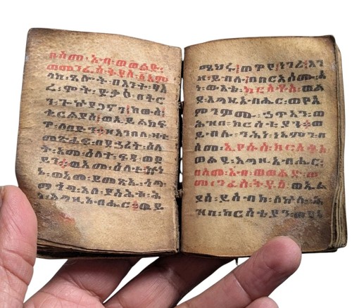 Antique Ethiopia Orthodox Coptic Pocket Bible Ge'ez Manuscript On Vellum, Africa - Picture 3 of 5