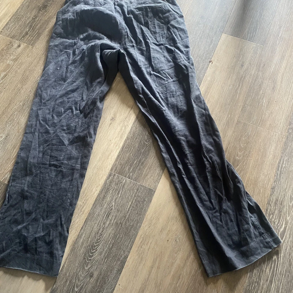 Pantalones para mujer J. Jill talla 10 de lino elásticos desteñidos negros azul marino informales look capas Foto 3 de 4