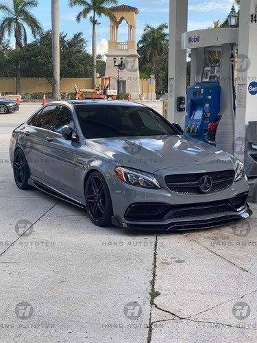 BRABUS Style Gloss Black Front Lip for Mercedes-Benz C63S AMG W205 C205 SEDAN - Picture 4 of 7