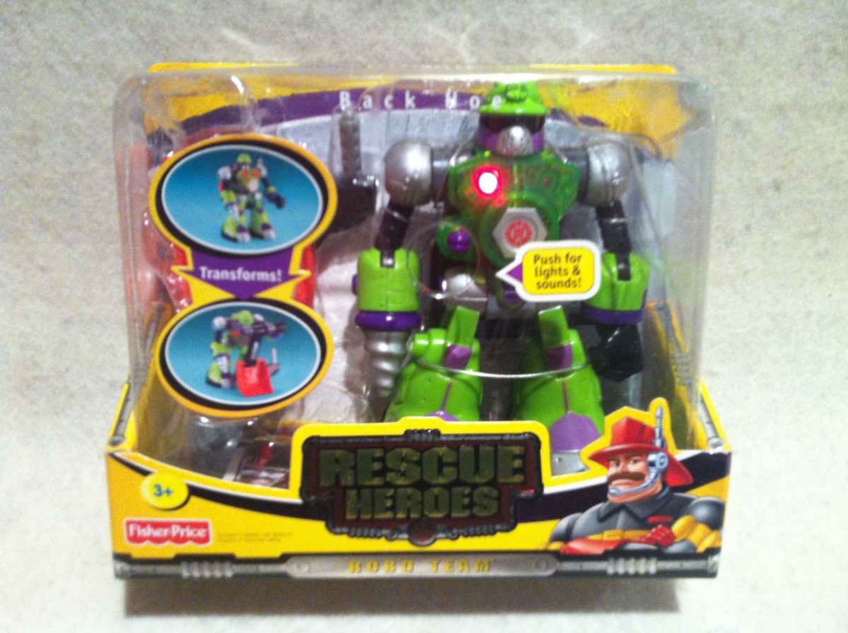 Rescue Heroes Robo Team Back Hoe! Construction Robot! FACTORY