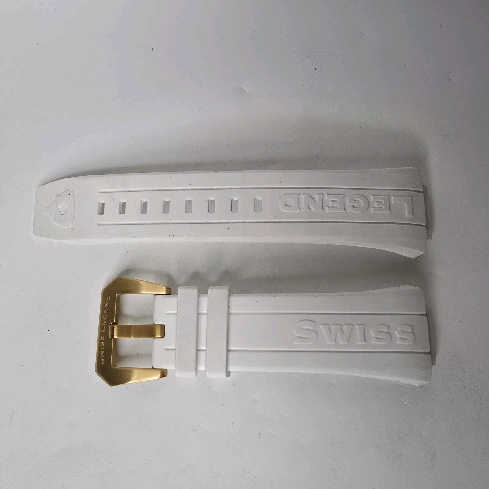 Swiss Legend Trimix Watch Strap Band Silicone White