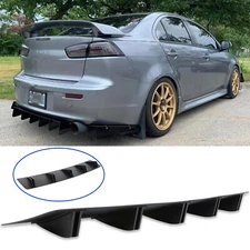 Rear Bumper Diffuser Lip 10Fins Spoiler Splitter For Mitsubishi Lancer Evolution