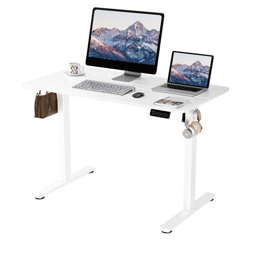 Ergomaker Electric Standing Desk Adjustable Sit Stand Computer Table 110cm White - Picture 2 of 7