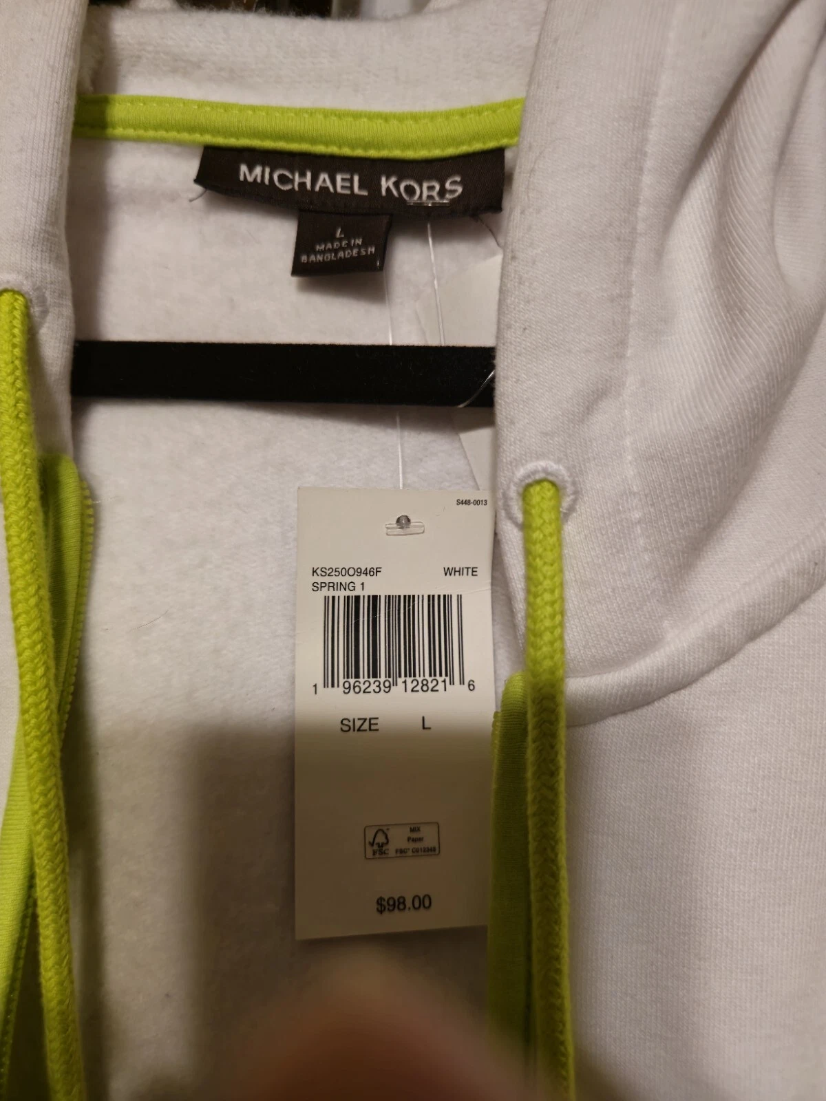 felpa con cappuccio e zip uomo michael kors taglia L sconto 50%!!!