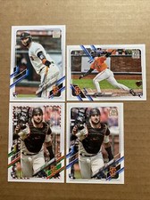 Joey Bart Rookie Baseball Card Lot(4):Base, Rookie Debut, Holiday. Giants