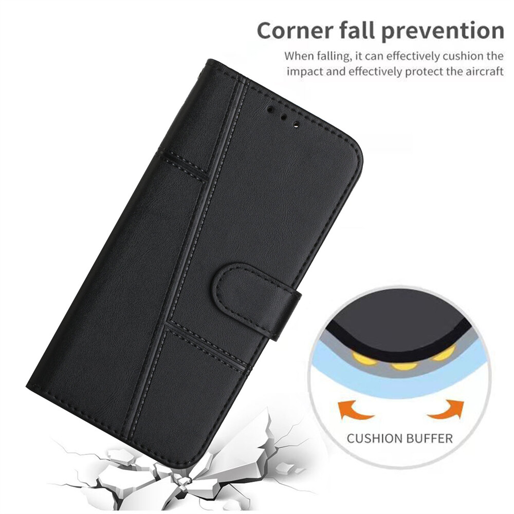 Premium Leather Flip Wallet Shockproof Case for iPhone 15 Pro Max 14 13 XR 7 with Full Protection