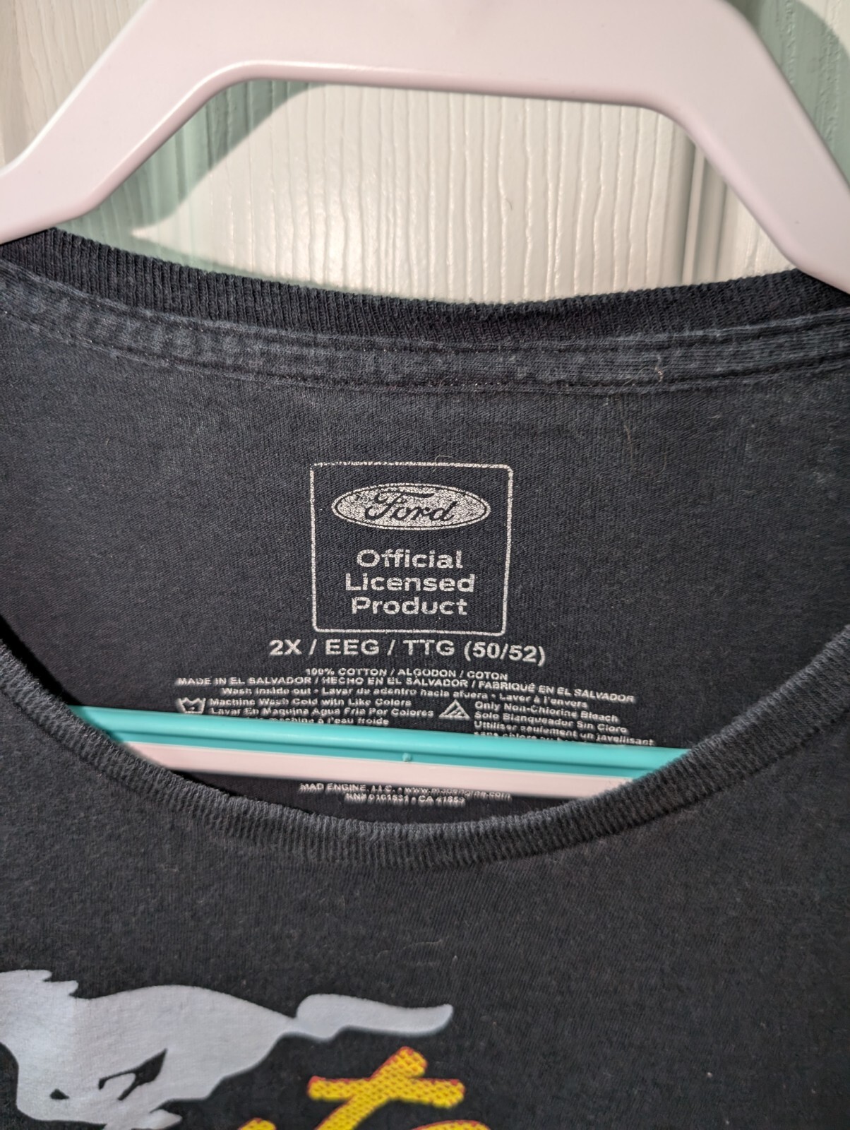 PONY T shirt nera ufficiale manica corta Ford Mustang taglia 2XL