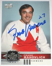 FRANK MAHOVLICH SIGNED 17-18 UPPER DECK CANADIAN TIRE TEAM CANADA CARD AUTOGRAPH