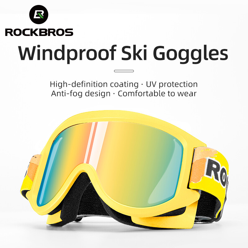 Masque De Ski ROCKBROS Double Couche – Anti-buée UV400 – Unisexe Adulte/enfant