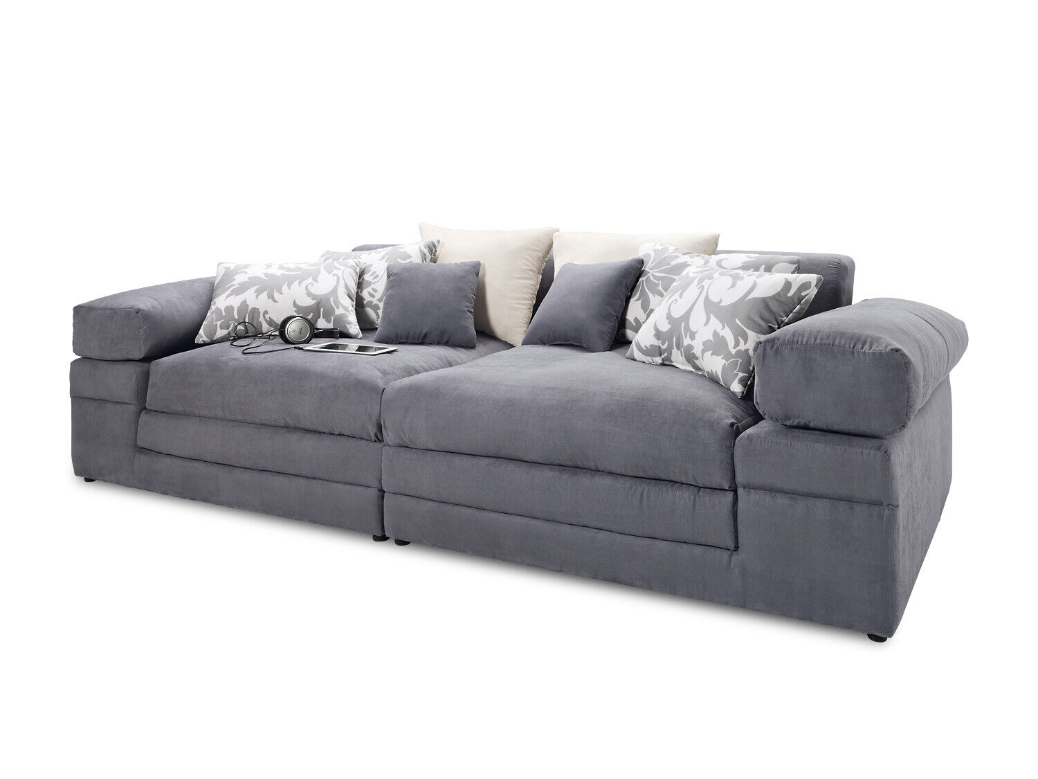 Megasofa self ALINA (BHT 268x81x135 cm) BHT 268x81x135 cm grau Bigsofa Couch