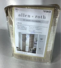 Allen+Roth Hess Rod Pocket Back Tab Panel Buffalo Plaid 50x84” 3728131