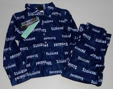 NEW ENGLAND PATRIOTS YOUTH PAJAMAS LOUNGE PANTS SHIRT SET S M L BOYS NIP NWT