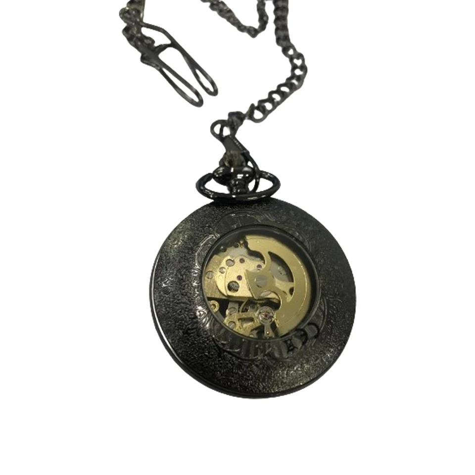 Reloj de Bolsillo Mecánico Automático Esqueleto Vintage Números Romanos Esfera Steampunk Foto 2 de 4