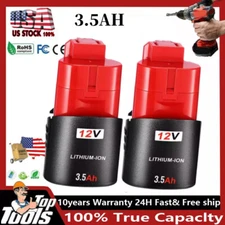 2X For Milwaukee for M12 LITHIUM 12V Battery 3.5Ah Extended Capacity 48-11-2460