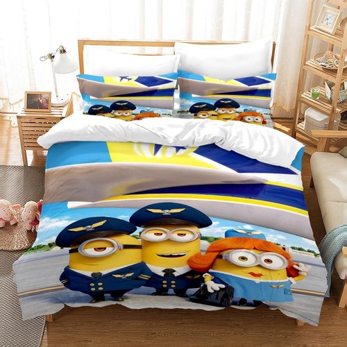 Gift Bed Set 2/3Pcs The Rise of Gru Minions Quilt Doona Cover Single Double Size - Picture 16 of 71
