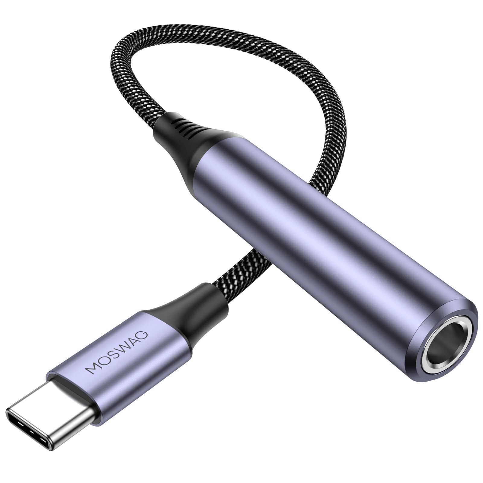 MOSWAG Adattatore jack per cuffie USB C a 6.35mm, Cavo audio USB C a (Q6b)