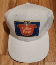 NWOT White Logo Label Valley Forge Beer Baseball Cap Hat Adjustable 100% Cotton 