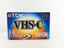 TDK VHS-C HG Ultimate 30 Minutes Blank Cassette Tape New Sealed