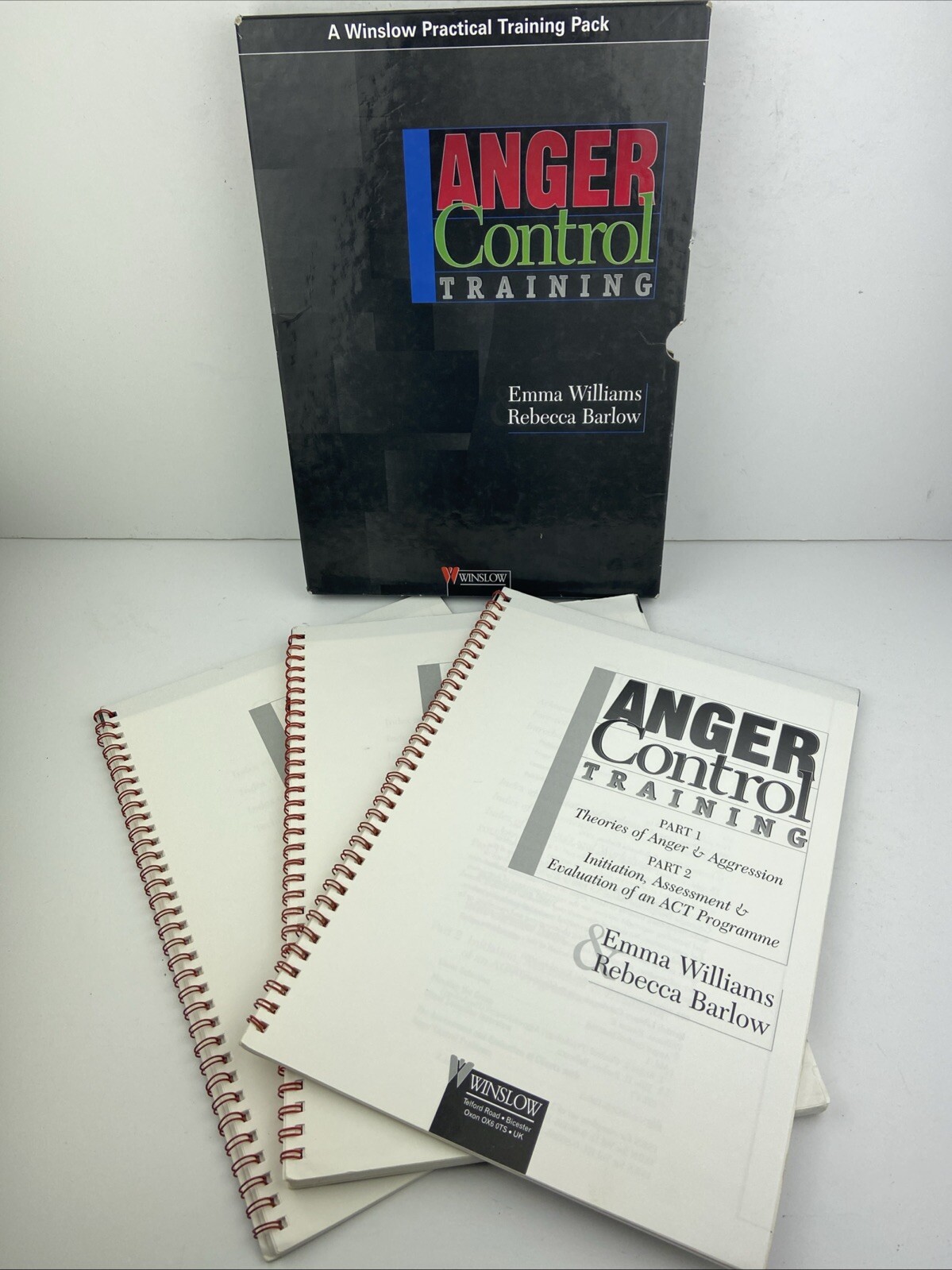 Anger Control Training by Emma Williams, Rebecca Barlow 1998, 3 Books Set. GC.