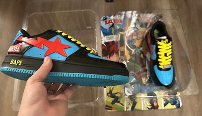 Bape x Marvel Black Widow (New Authentic Verified) Bapesta 8.5