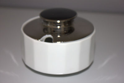 Rosenthal POLYGON Athen Schwarz Silber ZUCKERDOSE Sugar Bowl Mokkaservice