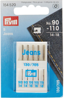 Prym 5 NäHmaschinennadeln Jeans 90-110 Flachkolben 130/705 H-J 154520