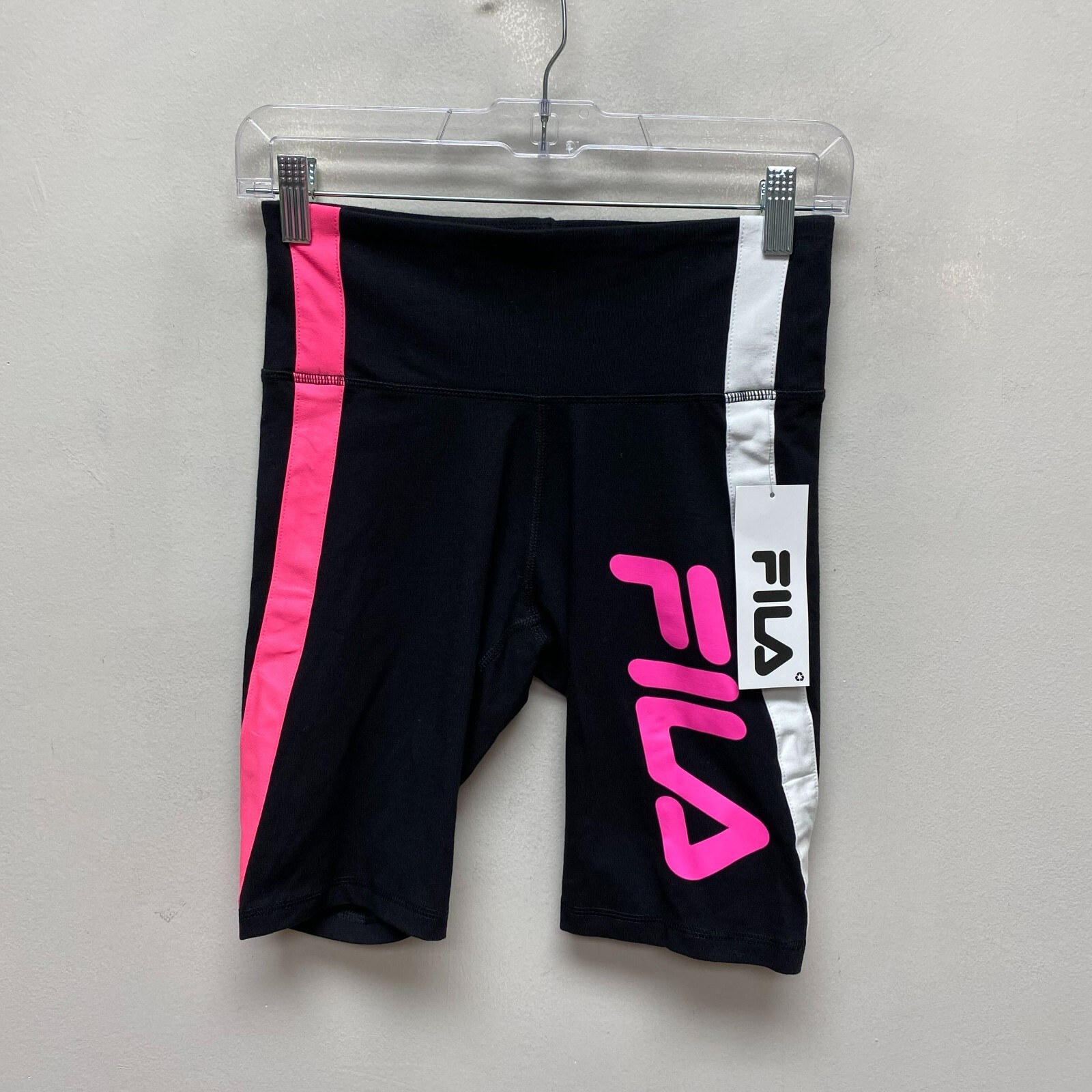 Pantaloncini donna Fila neri alti cotone elasticizzato ciclismo atletica guru bici S