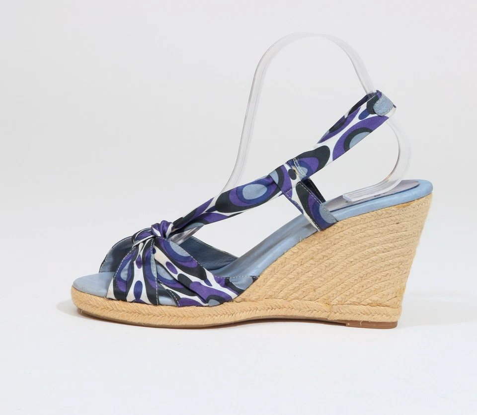 Alpargata de tela azul Circa Joan & David cuñas en forma de placa EE. UU. 10M Foto 3 de 4