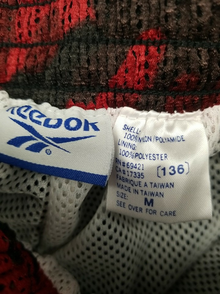 REEBOK MENS ATHLETIC PANTS BLACK MEDIUM M LOGO FULL LEG SIDE SNAP