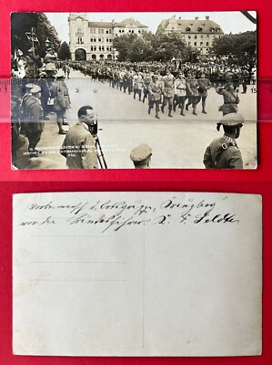 Photo postcard Munich 1929 10. Imperial Front Soldiers Day Types Pageant (151436