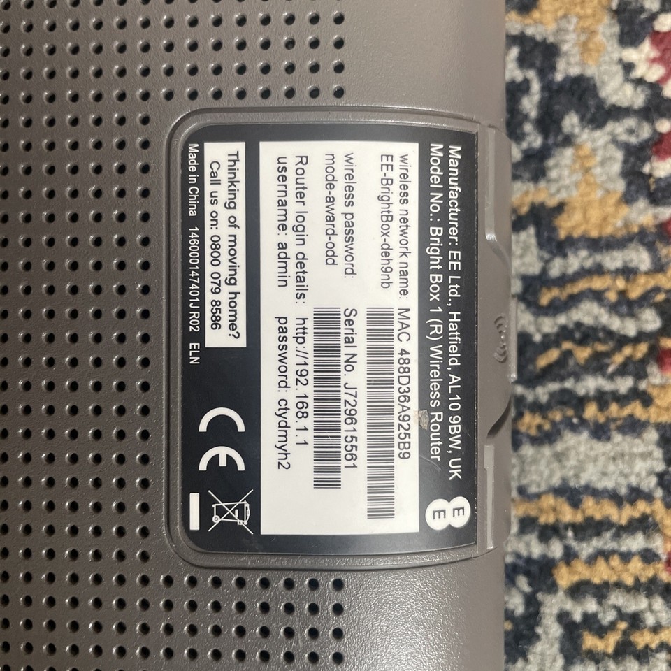 EE Bright Box 1 Wireless DSL Modem Router with 12V 1A PSU | eBay