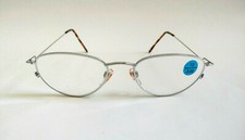 Vintage 90's Nickel Silver Tear Drop Metal Reading Glasses 1.25 S.Silver 