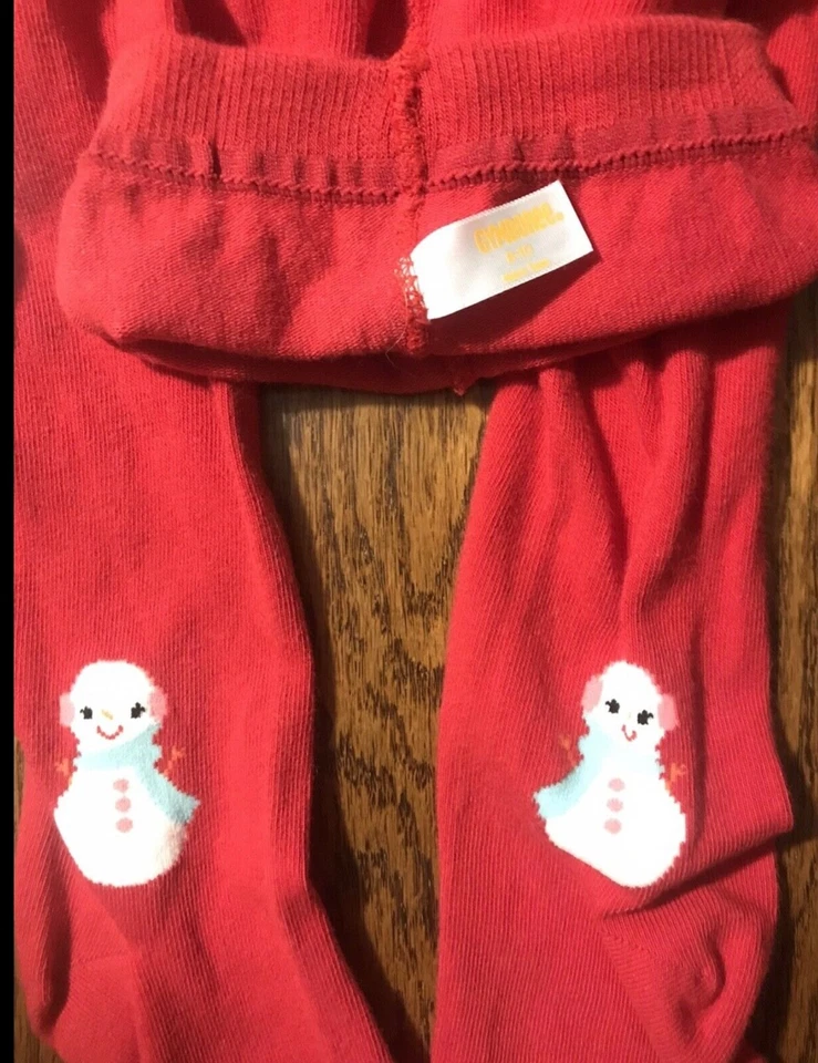Medias rojas de invierno Gymboree vintage acogedoras Cutie muñeco de nieve 8-10 Foto 4 de 4