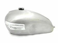 TRIUMPH T120 GAS FUEL PETROL TANK RAW STEEL WITH BADGES