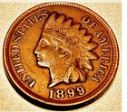 ■ 1899 INDIAN PENNY ONE CENT ☐ Full Liberty, Partial Diamonds #7