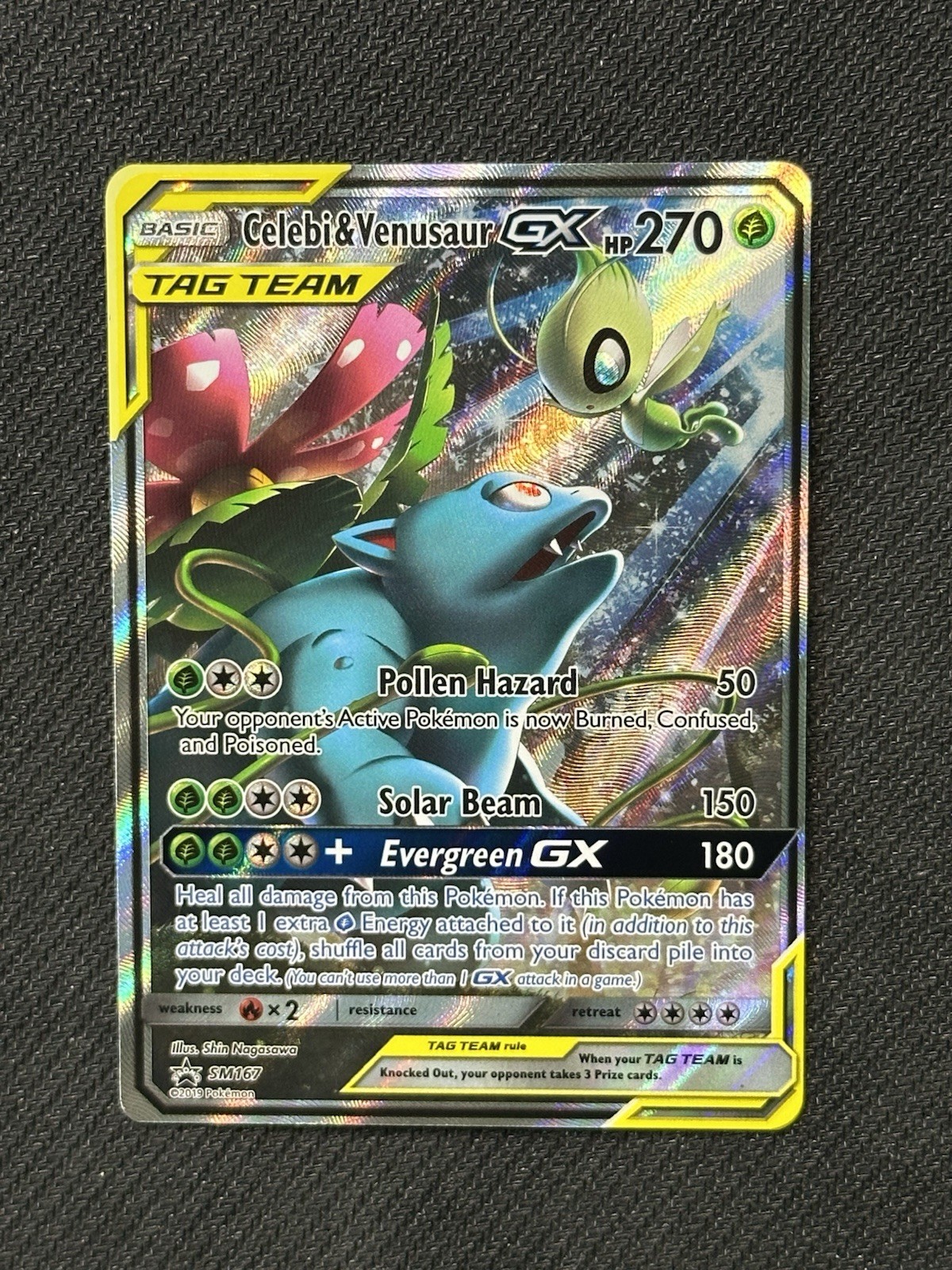 NM Celebi & Venusaur GX SM167 Sun & Moon: Alternate Art Promo Holo Pokemon Card