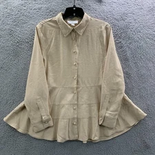 Pomander Place Blouse Womens Large Top Beige