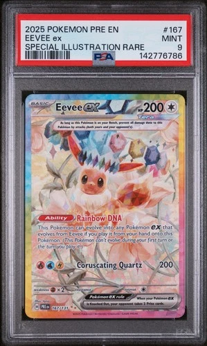 2025 POKEMON PRISMATIC EVOLUTIONS SPECIAL ILLUSTRATION RARE EEVEE EX PSA 9